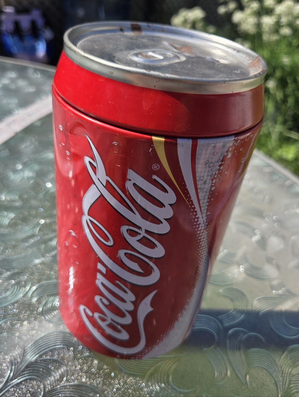 Coca-Cola Tin Coin Bank with a little patina.